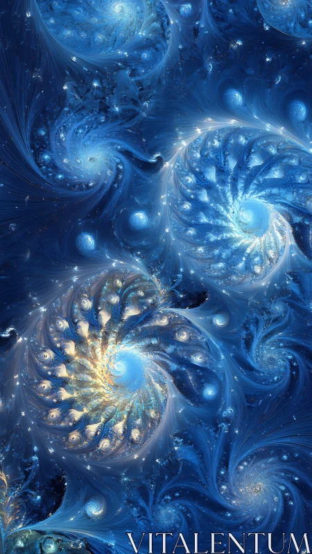 Gentle cosmic spirals swirling through a dreamy night sky.
