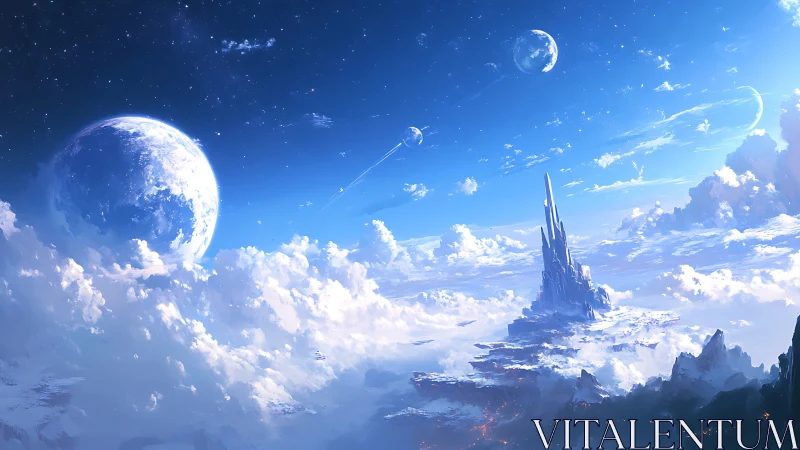 Skyborne citadel stitches starlit clouds into a new world