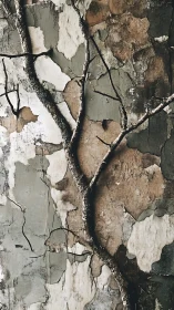 Weathered wall and climbing vines suggest quiet urban decay