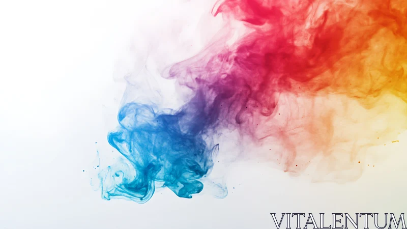Chromatic ink diffusion forms a fluid multicolor gradient cloud