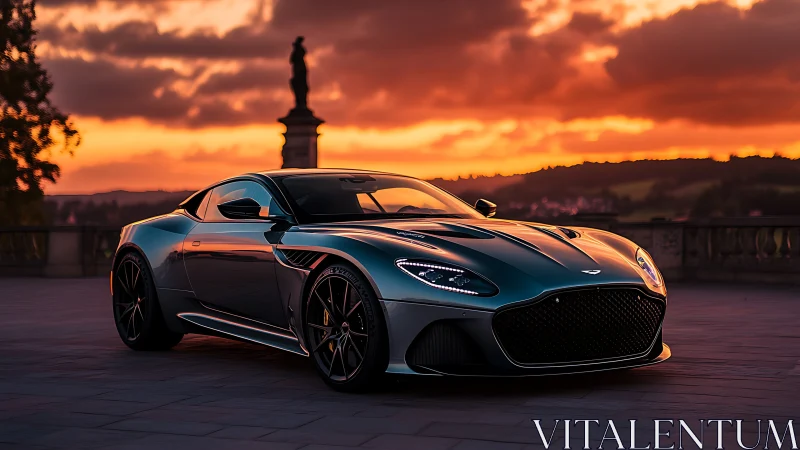 Sunset cruise dreams with a sleek teal grand touring coupe.