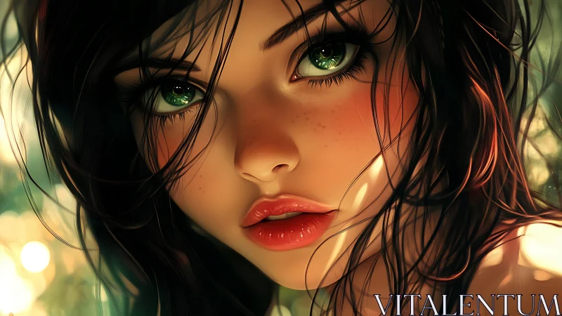 Emerald eyed daydreamer in sunlit, windswept whispers.