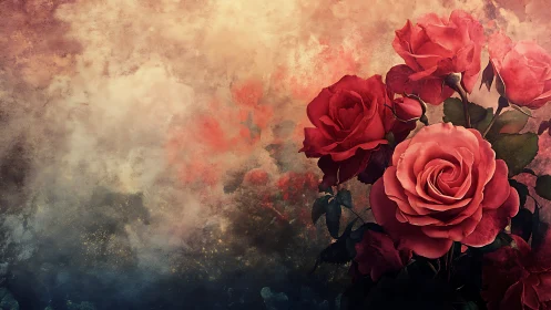Romantic Roses Bloom in Dreamy Watercolor Light.