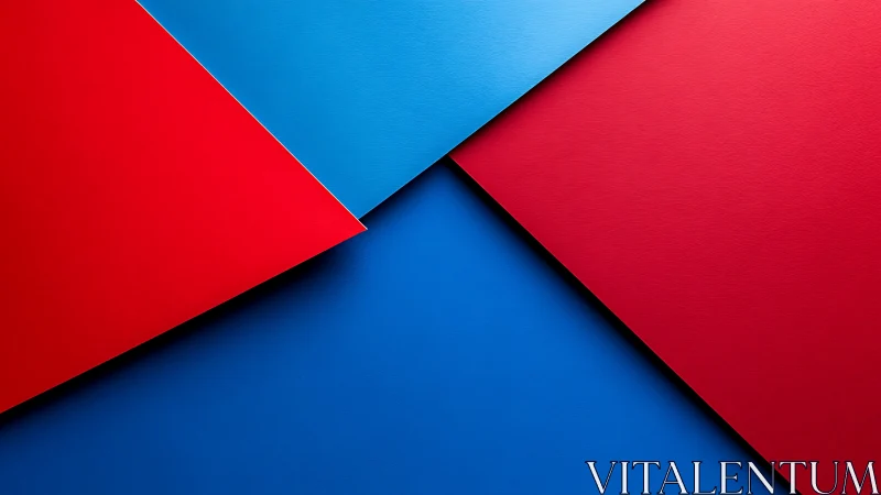 Geometric red and blue paper planes in diagonal minimalism.