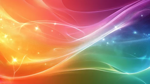 Prismatic light waves sweeping across radiant color fields.