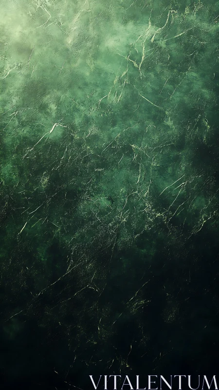Deep green textured abstract surface with fine cracks.