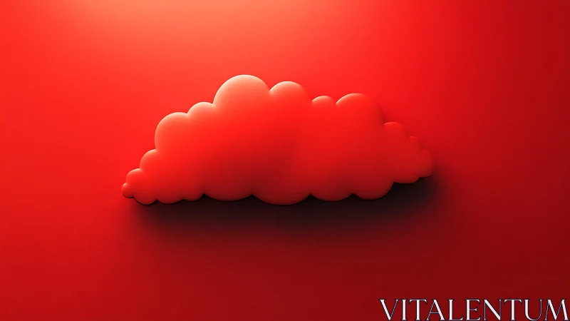 Red 3D cloud shape centered on monochrome background.