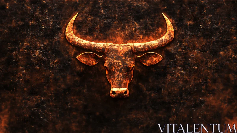 Rust-forged bull sigil glows like embers on midnight steel
