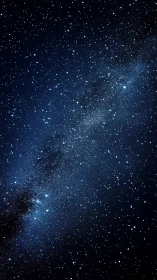 High-density stellar field with diagonal galactic dust lane.