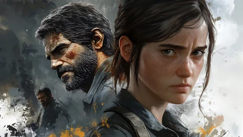 Digital portrait shows two survivors in layered compositions