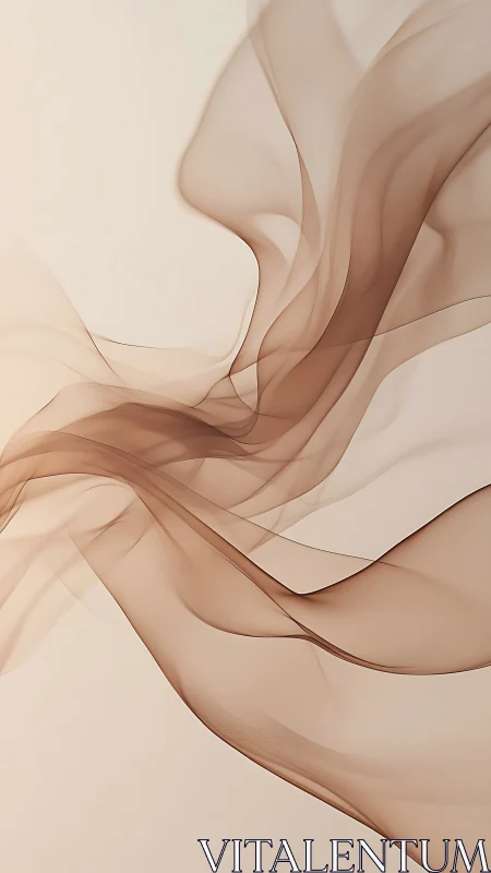 Soft caramel smoke waves drift gracefully across beige space