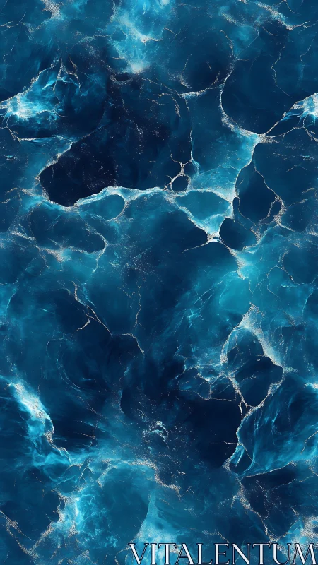 Blue fluid texture with layered luminous wave-like structures.