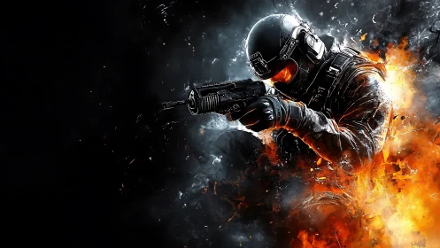 Armored tactical shooter advances through explosive firestorm