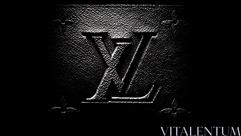 Embossed XL monogram on black textured leather surface