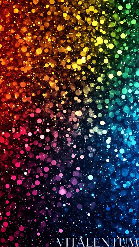 Rainbow dust dance of glowing bokeh sparks at night.