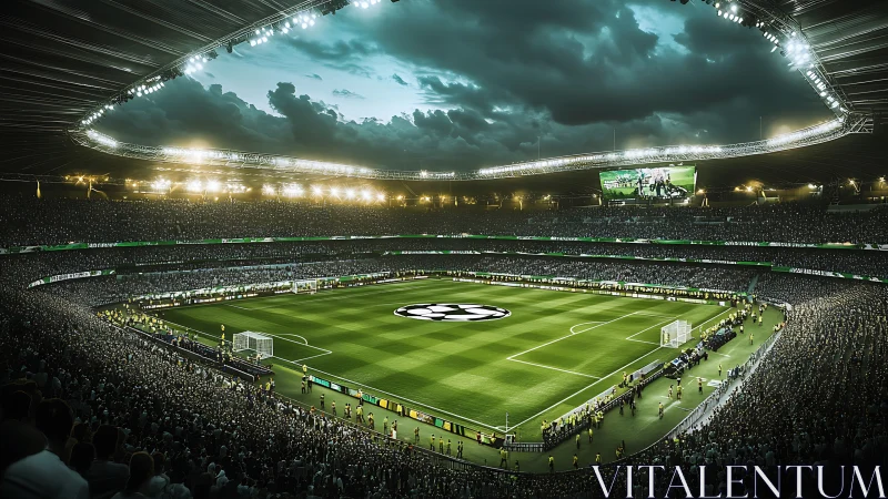 Electric night stadium glows as a packed crowd awaits kickoff