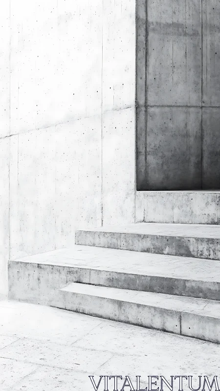 Minimalist cast-concrete staircase with monolithic planar walls