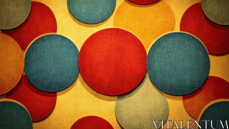 Colorful circles playing across a textured golden canvas.