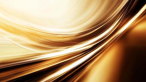 Golden Abstract Light Streaks Flowing in Dynamic Digital Art.