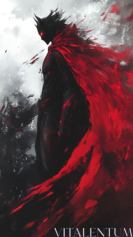 Crimson Wraith strides through storm-torn shadow and flame.