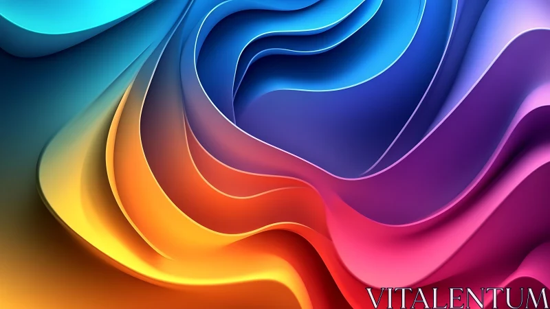 Layered neon waves flow in a vibrant abstract color landscape