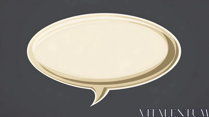 Muted comic speech bubble quietly waits to catch words