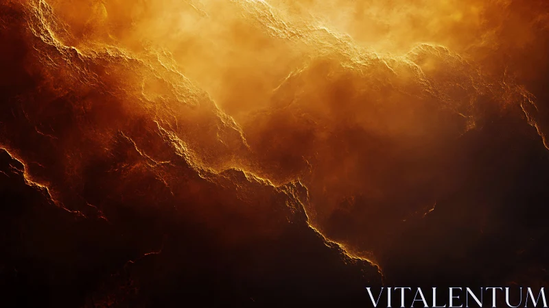 Molten Clouds: Golden Light Through Turbulent Sky.