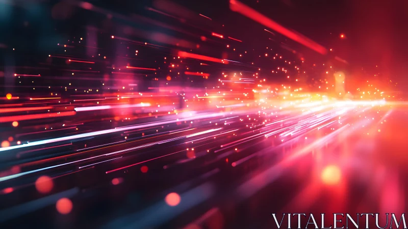 Futuristic Light Trails in Motion, Abstract Digital Art Style.