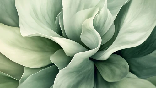 Close-up abstract rendering of layered succulent leaves.