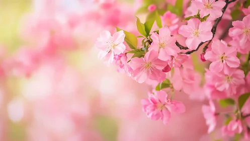 Cherry Blossoms in Soft Spring Light.