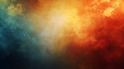 Nebula-like gradient merges teal shadow and burning amber light