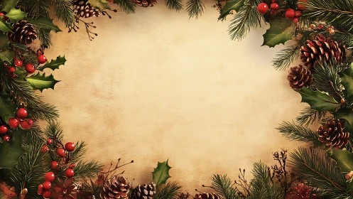 Rustic pinecone garland frames a warm Christmas whisper.