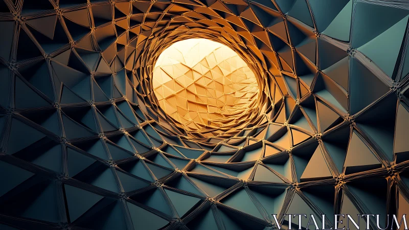 Parametric triangular lattice funnel with warm core illumination