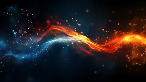 Collision of Elements: Fire and Ice in Luminous Dance.