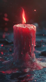 Molten Reverie: Crystallized Flame in Dystopian Reverie.