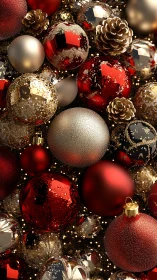 Glistening Christmas baubles create a joyful festive sparkle
