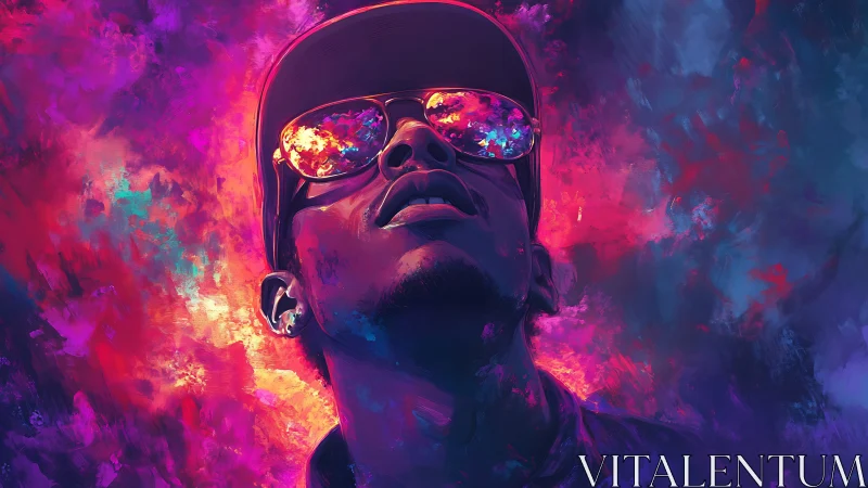 Neon-lit portrait celebrates reflective urban cool.