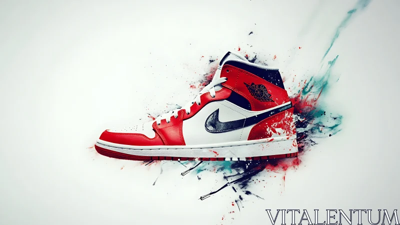 Streetwise sneaker rockets through splashes of kinetic color