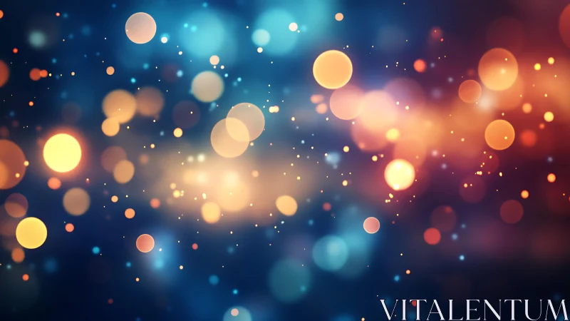 Vibrant bokeh lights abstract background in warm and cool tones.