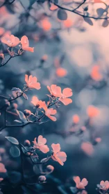 Soft coral flowers with bokeh background depth.
