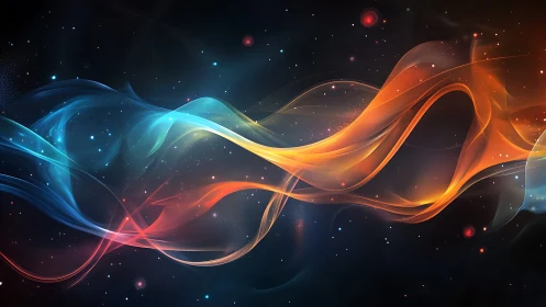 Cosmic light waves twist across deep stellar void.