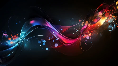 Colorful light waves dance across a dreamy cosmic night