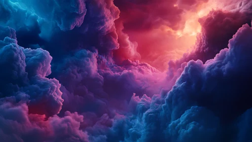 Nebula-streaked storm clouds cradle a molten dream sky.