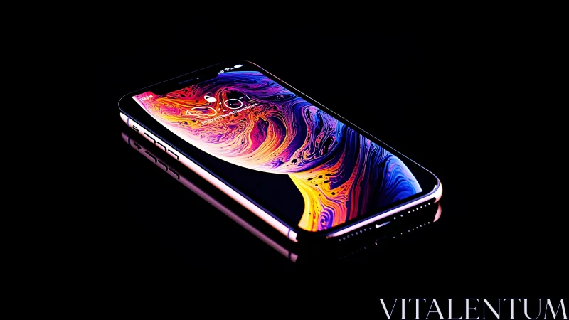 iPhone XS Max Smartphone with Vibrant Abstract Liquid Display