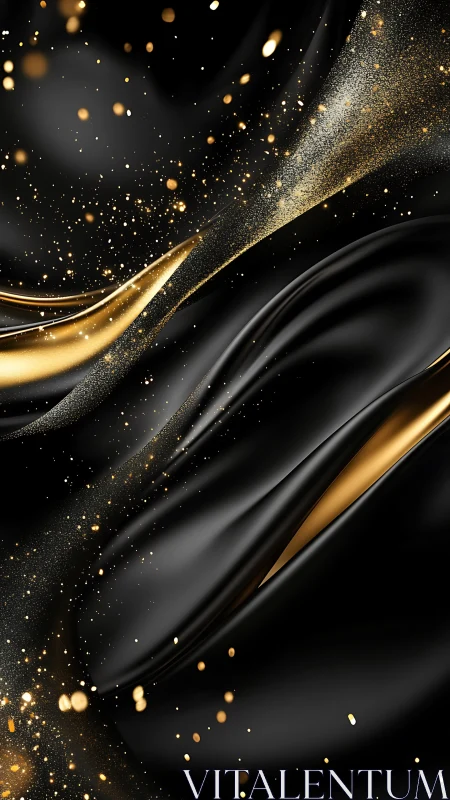 Golden waves of light drifting across soft black silk.