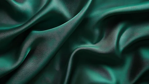 Emerald satin folds shimmer with luxurious, fluid movement.