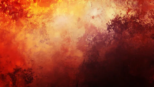 Abstract Chromatic Gradient: Fiery Spectrum Transitions Through Luminous Field