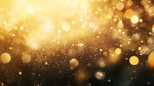 Golden dust galaxies drift across a twilight glow.