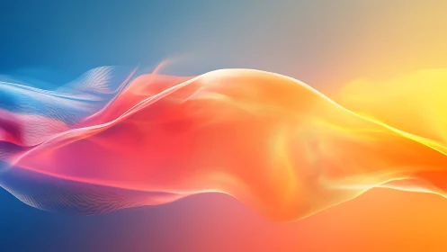 Gradient mesh wave with warm and cool color transition.
