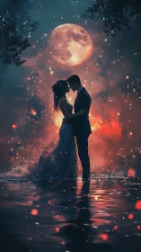 Celestial Romance Beneath Full Moon.